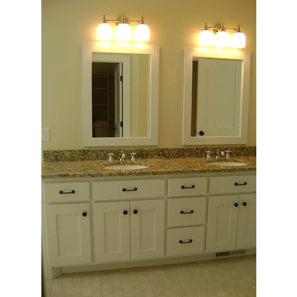 Bathroom vanities with matching linen cabinets